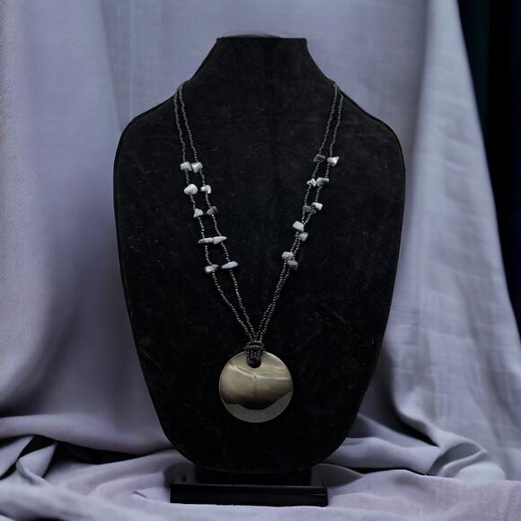Beaded Shell Necklace - 30" Long, Good Condition - Picture 1 of 11